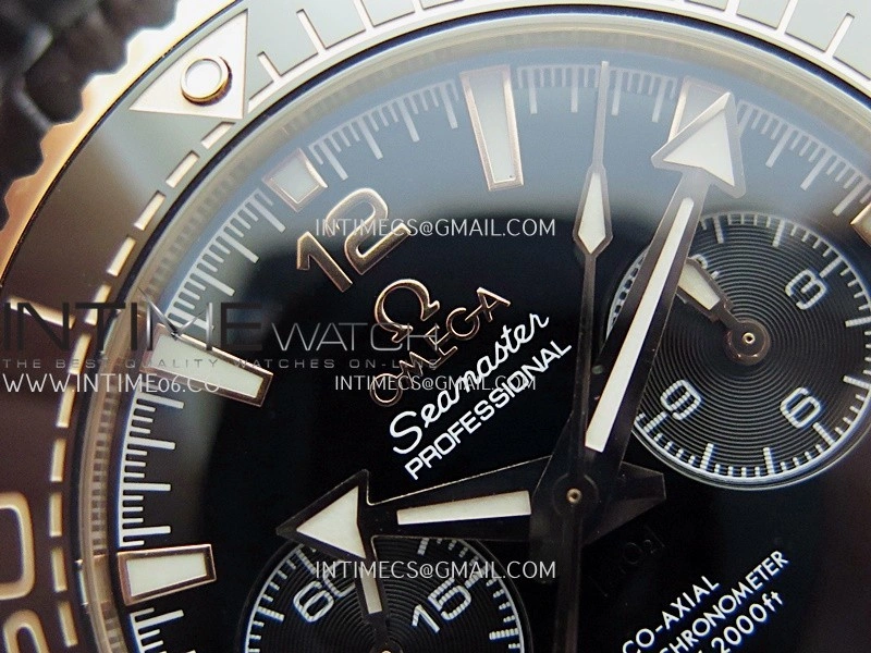 Planet Ocean Master Chronometer Black Ceramic Bezel RG VRF 1:1 Best Edition Black Dial On Black Gummy Strap A9900