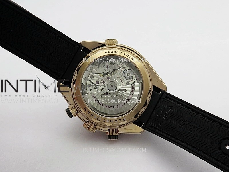 Planet Ocean Master Chronometer Black Ceramic Bezel RG VRF 1:1 Best Edition Black Dial On Black Gummy Strap A9900