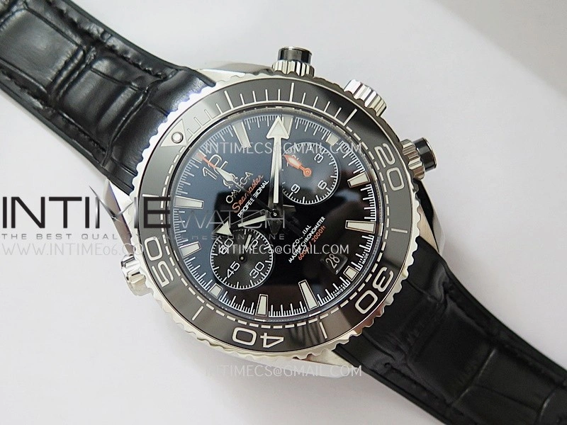 Planet Ocean Master Chronometer Black Ceramic Bezel SS VRF 1:1 Best Edition Black Dial On Black Gummy Strap A9900