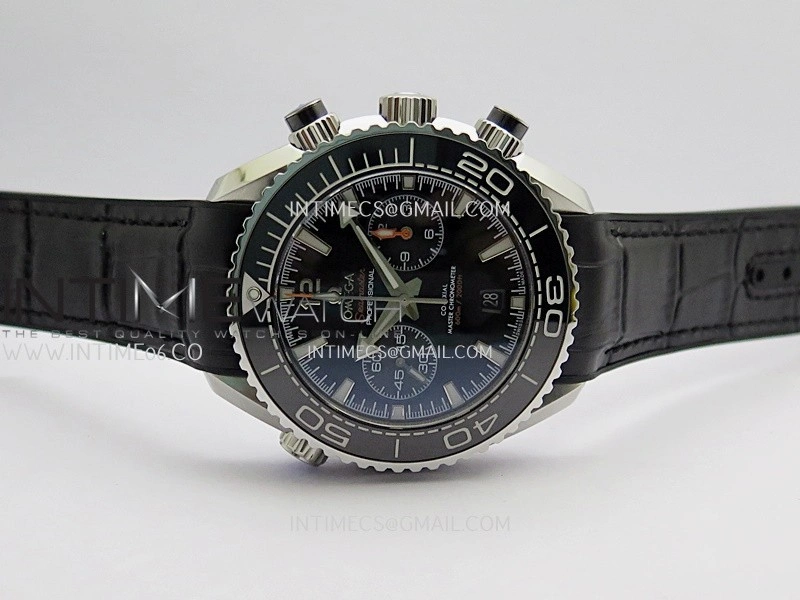 Planet Ocean Master Chronometer Black Ceramic Bezel SS VRF 1:1 Best Edition Black Dial On Black Gummy Strap A9900