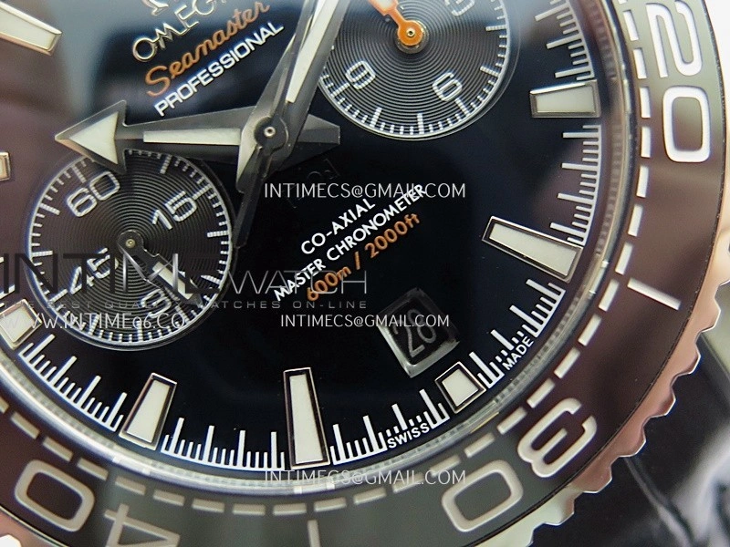Planet Ocean Master Chronometer Black Ceramic Bezel SS VRF 1:1 Best Edition Black Dial On Black Gummy Strap A9900