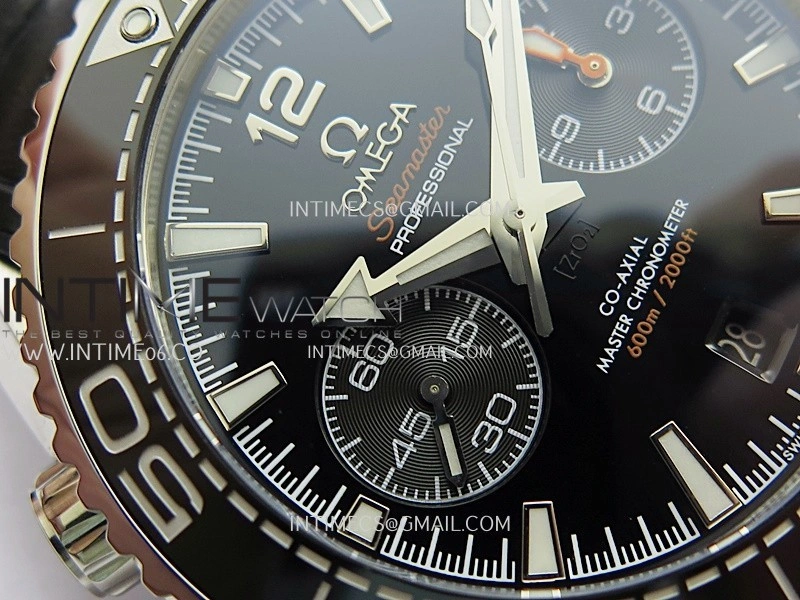 Planet Ocean Master Chronometer Black Ceramic Bezel SS VRF 1:1 Best Edition Black Dial On Black Gummy Strap A9900