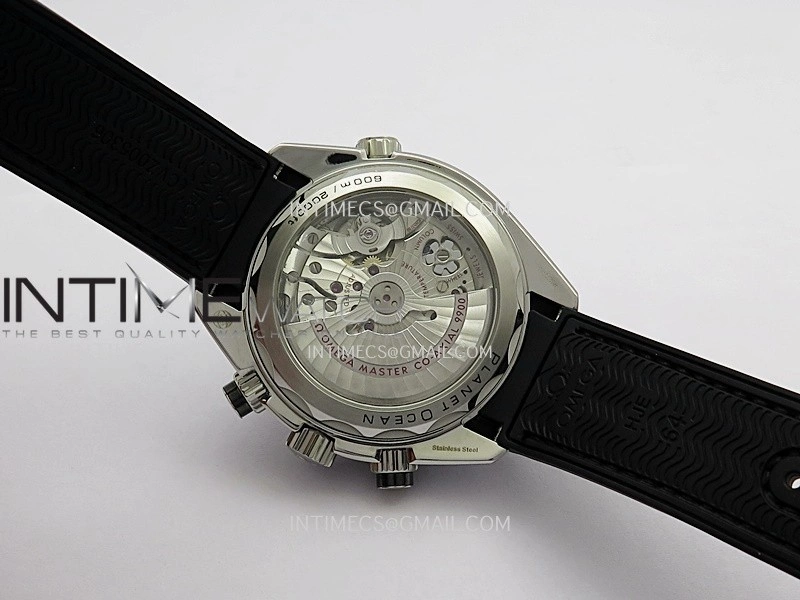 Planet Ocean Master Chronometer Black Ceramic Bezel SS VRF 1:1 Best Edition Black Dial On Black Gummy Strap A9900
