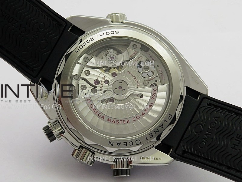 Planet Ocean Master Chronometer Black Ceramic Bezel SS VRF 1:1 Best Edition Black Dial On Black Gummy Strap A9900