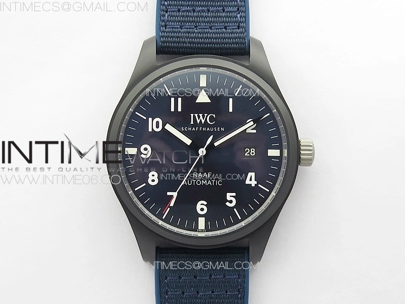 Pilot Mark RAAF Black Ceramic M+ 1:1 Best Edition Blue Dial on Blue Nylon Strap A2892 to Cal.35111