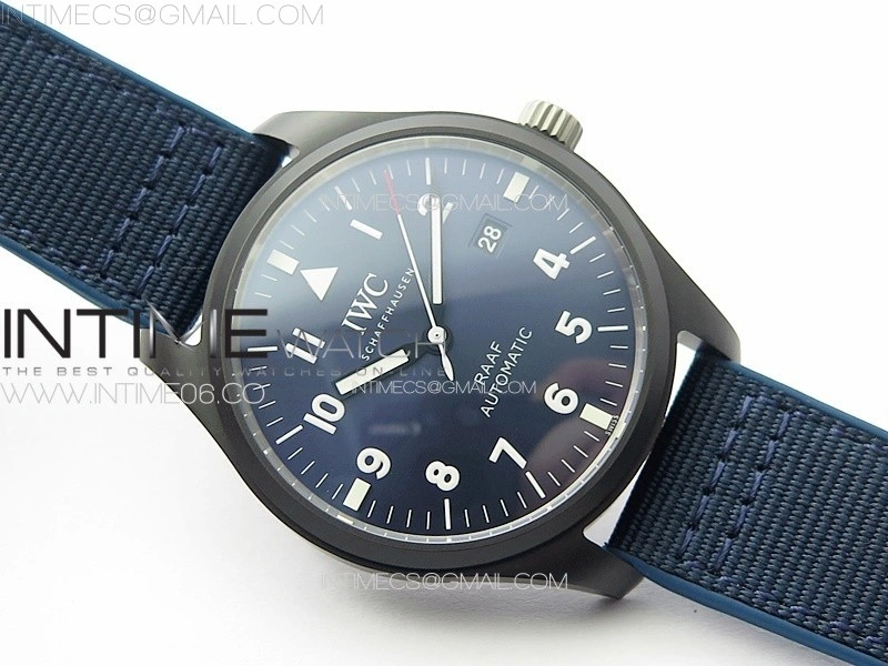 Pilot Mark RAAF Black Ceramic M+ 1:1 Best Edition Blue Dial on Blue Nylon Strap A2892 to Cal.35111