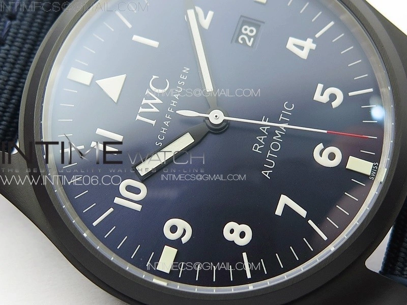 Pilot Mark RAAF Black Ceramic M+ 1:1 Best Edition Blue Dial on Blue Nylon Strap A2892 to Cal.35111
