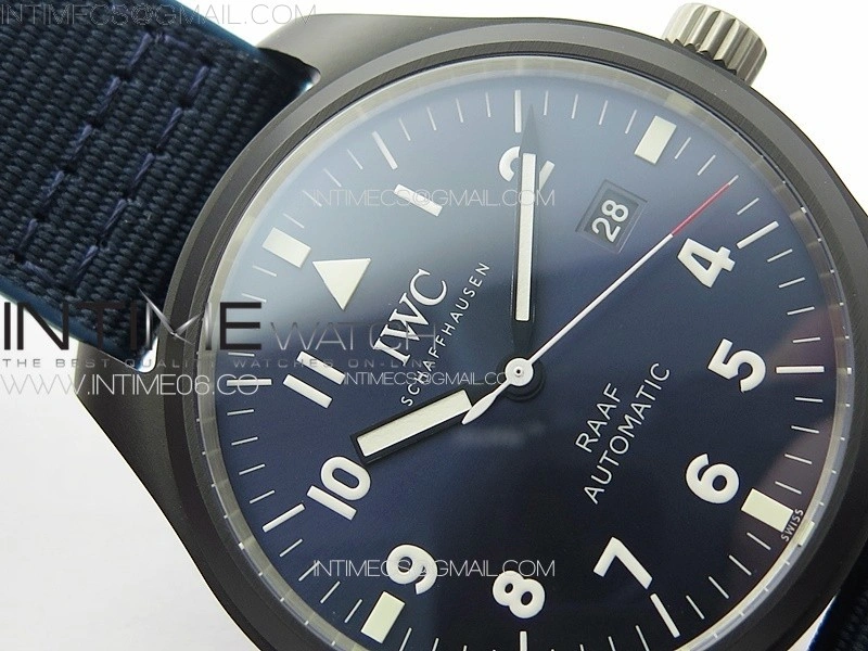Pilot Mark RAAF Black Ceramic M+ 1:1 Best Edition Blue Dial on Blue Nylon Strap A2892 to Cal.35111