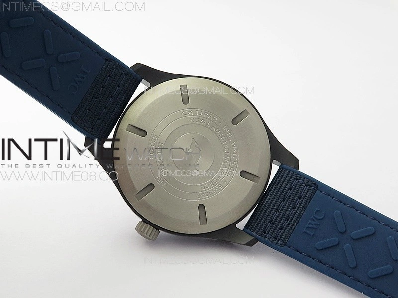 Pilot Mark RAAF Black Ceramic M+ 1:1 Best Edition Blue Dial on Blue Nylon Strap A2892 to Cal.35111
