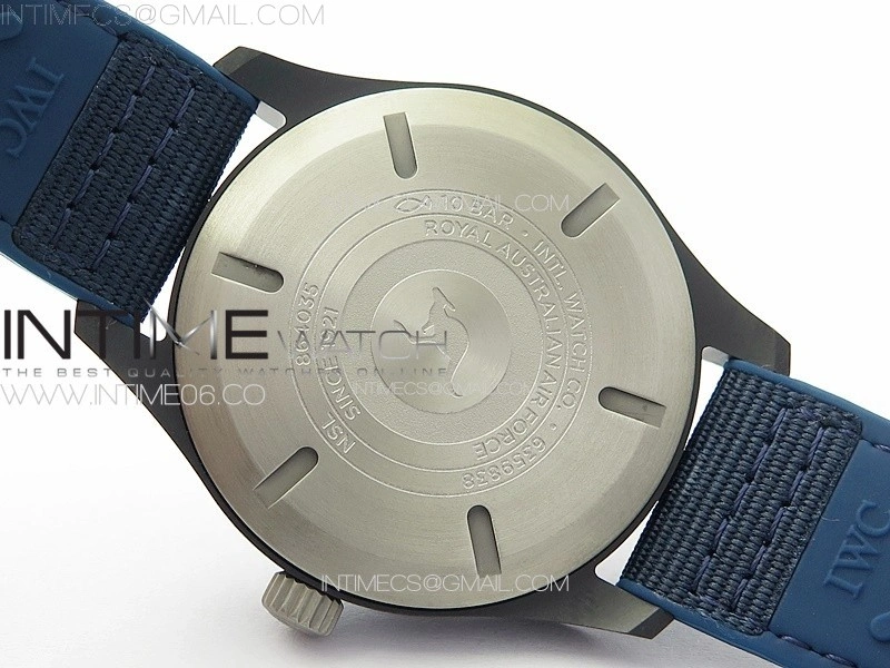 Pilot Mark RAAF Black Ceramic M+ 1:1 Best Edition Blue Dial on Blue Nylon Strap A2892 to Cal.35111