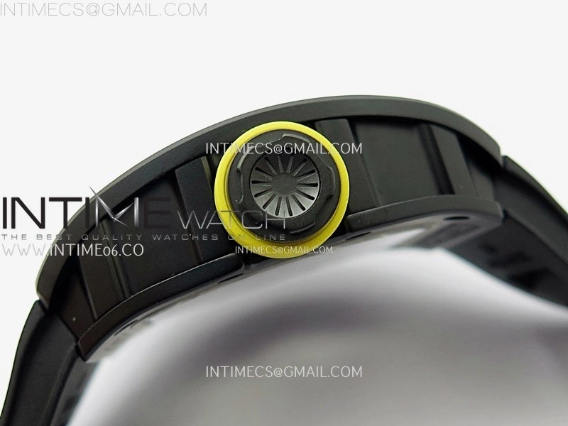 RM035 Americas Black Ceramic SONIC Best Edition Skeleton Dial on Black Rubber Strap Clone RMUL1