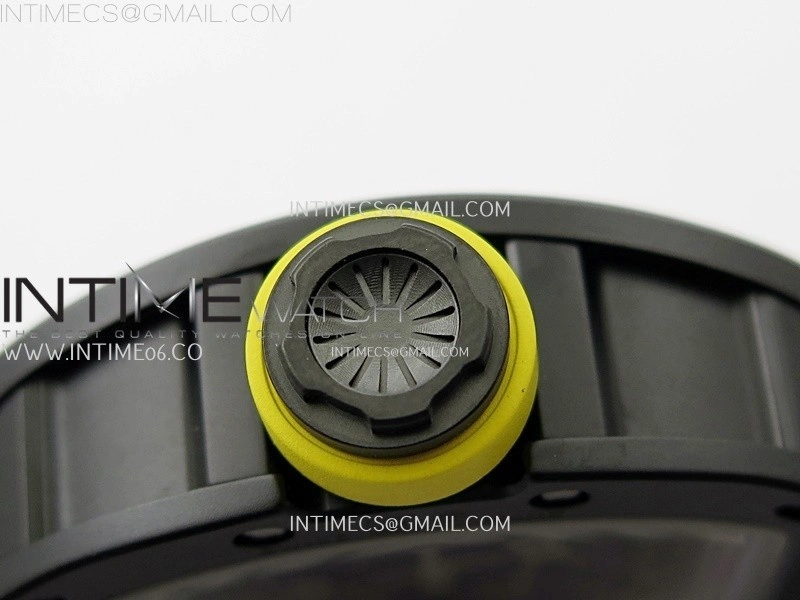 RM035 Americas Black Ceramic SONIC Best Edition Skeleton Dial on Black Rubber Strap Clone RMUL1
