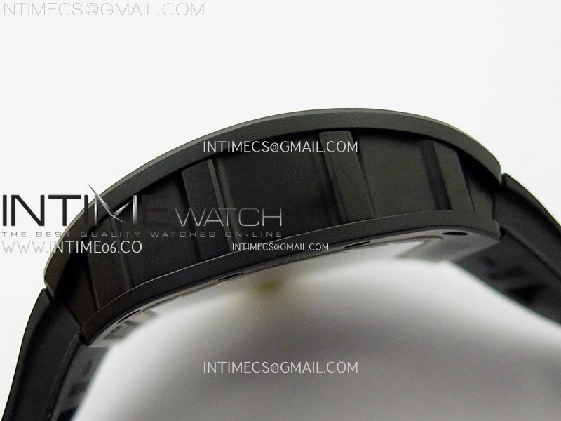 RM035 Americas Black Ceramic SONIC Best Edition Skeleton Dial on Black Rubber Strap Clone RMUL1