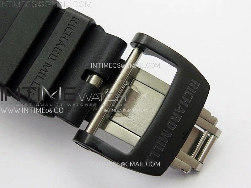 RM035 Americas Black Ceramic SONIC Best Edition Skeleton Dial on Black Rubber Strap Clone RMUL1