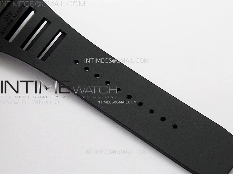 RM035 Americas Black Ceramic SONIC Best Edition Skeleton Dial on Black Rubber Strap Clone RMUL1