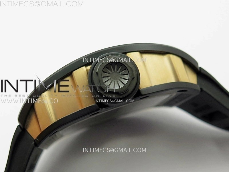 RM035 Americas RG Black Ceramic SONIC Best Edition Skeleton Dial on Black Rubber Strap Clone RMUL1