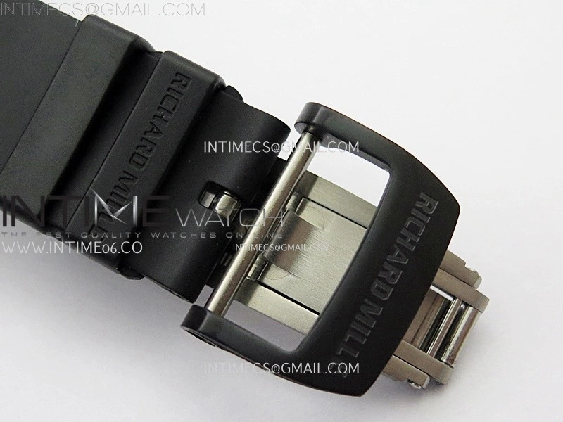 RM035 Americas RG Black Ceramic SONIC Best Edition Skeleton Dial on Black Rubber Strap Clone RMUL1