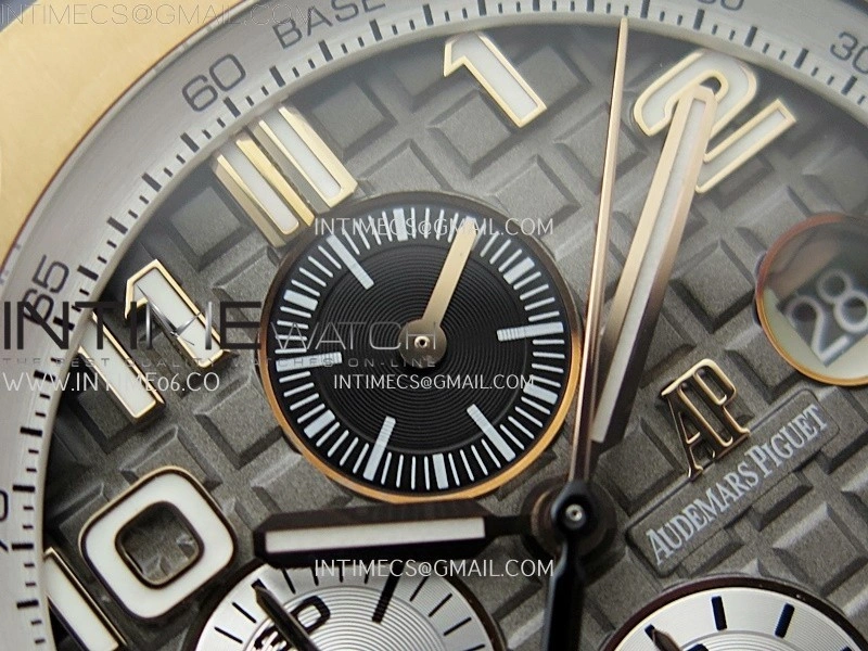 Royal Oak Offshore 44mm Black Ceramic TKF 1:1 Best Edition Gray Dial RG Bezel on Black Rubber Strap A3126