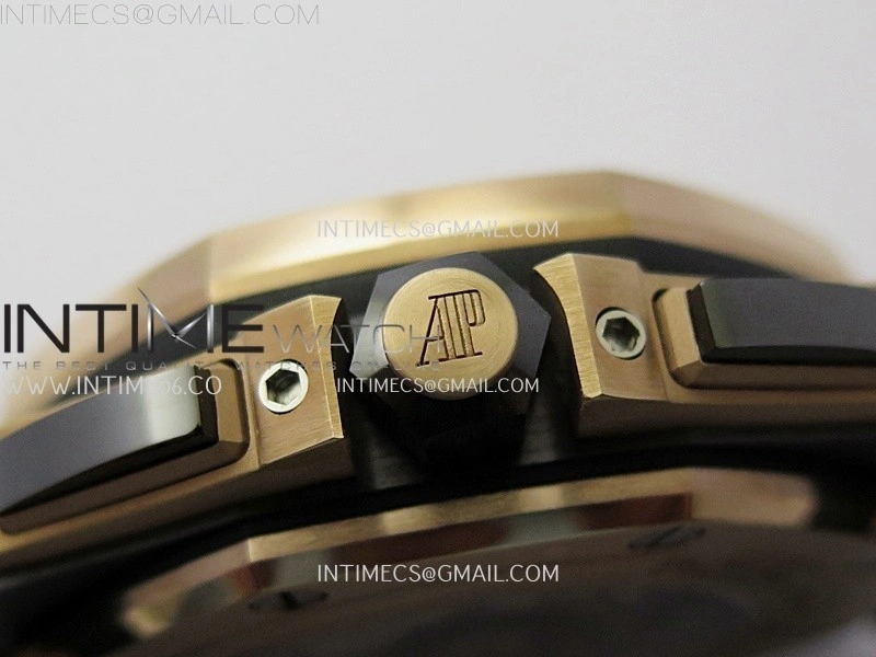 Royal Oak Offshore 44mm Black Ceramic TKF 1:1 Best Edition Gray Dial RG Bezel on Black Rubber Strap A3126