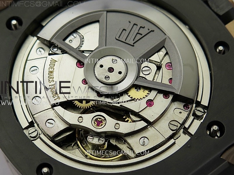 Royal Oak Offshore 44mm Black Ceramic TKF 1:1 Best Edition Gray Dial RG Bezel on Black Rubber Strap A3126