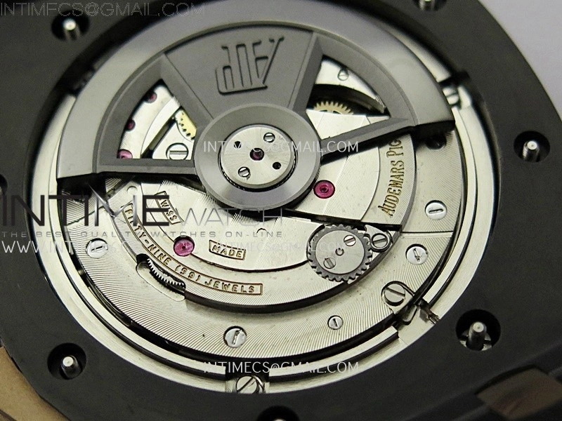 Royal Oak Offshore 44mm Black Ceramic TKF 1:1 Best Edition Gray Dial RG Bezel on Black Rubber Strap A3126