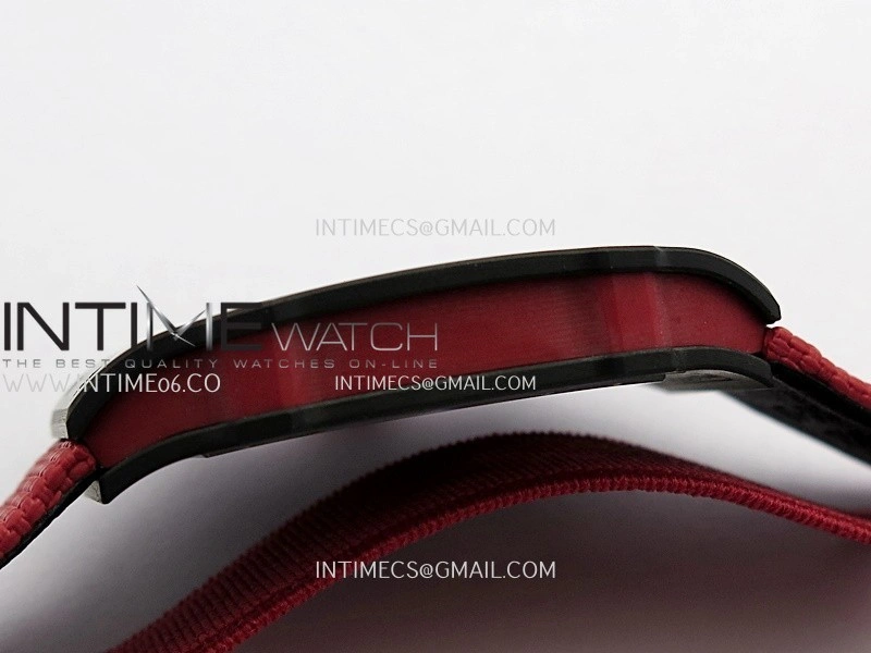 RM67-02 Black NTPT Umi Office 1:1 Blue Red Skeleton Dial On Red Nylon Strap CRMA7 Clone V2
