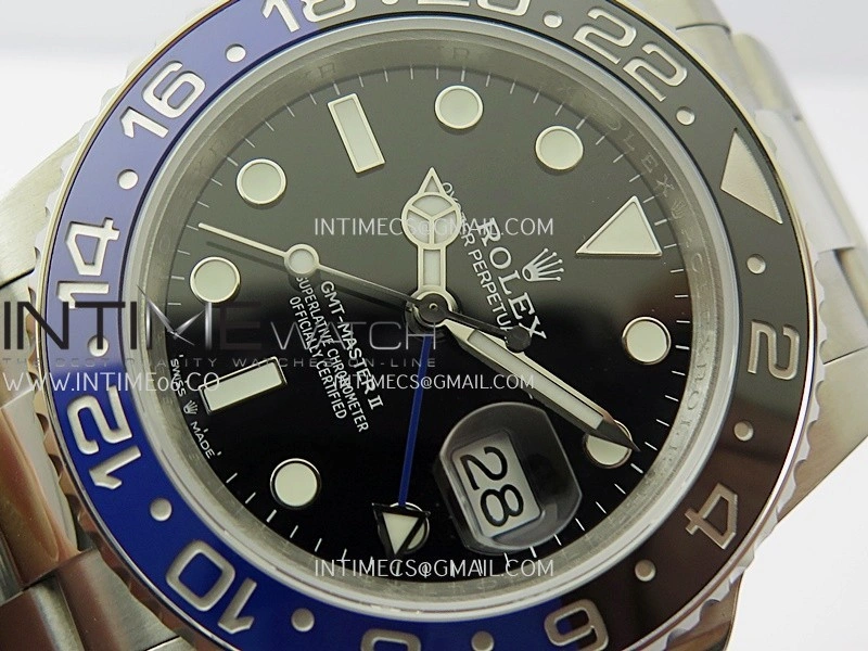 GMT-Master II 126710 BLNR Black Blue V2 904L SS QF 1:1 Best Edition Black Dial On Oyster Bracelet SH3285 CHS