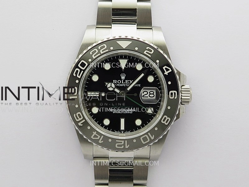 GMT-Master II 126710 GRNR Black Gray V2 904L SS QF 1:1 Best Edition Black Dial On Oyster Bracelet SH3285 CHS