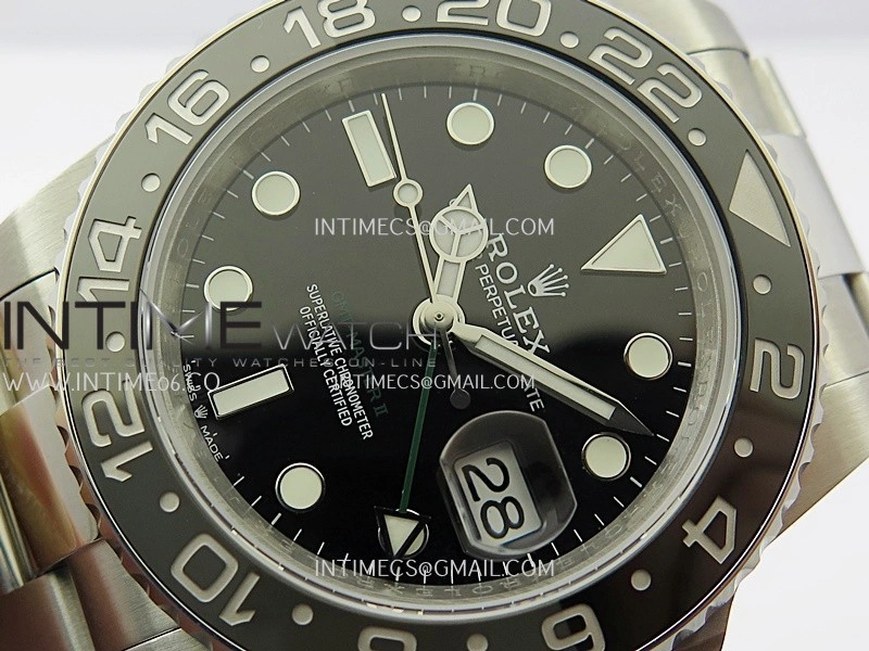 GMT-Master II 126710 GRNR Black Gray V2 904L SS QF 1:1 Best Edition Black Dial On Oyster Bracelet SH3285 CHS