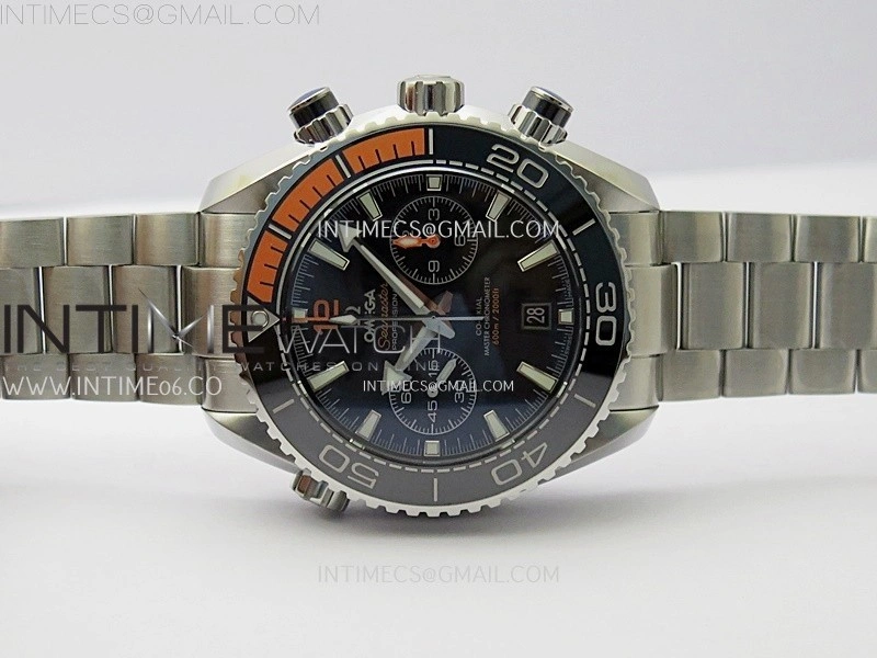 Planet Ocean Master Chronometer Black Orange Ceramic Bezel SS SCF 1:1 Best Edition Black Dial on SS Bracelet A9900