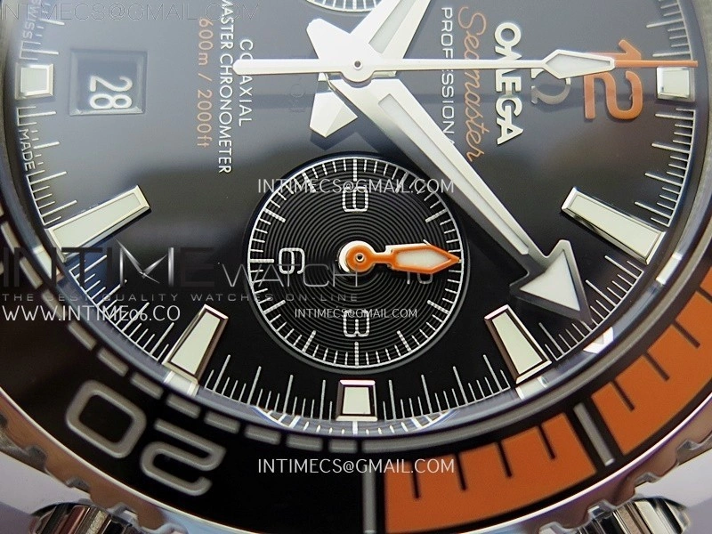 Planet Ocean Master Chronometer Black Orange Ceramic Bezel SS SCF 1:1 Best Edition Black Dial on SS Bracelet A9900