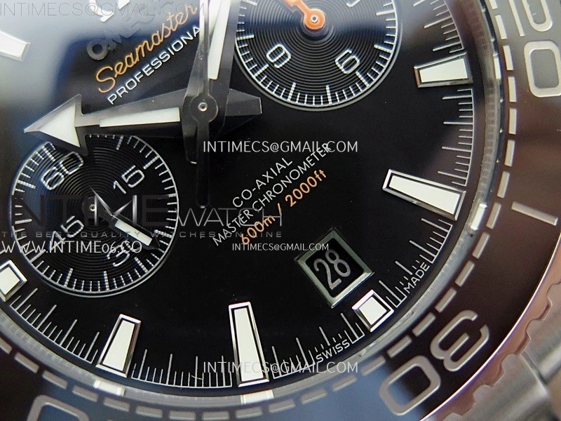 Planet Ocean Master Chronometer Black Orange Ceramic Bezel SS SCF 1:1 Best Edition Black Dial on SS Bracelet A9900