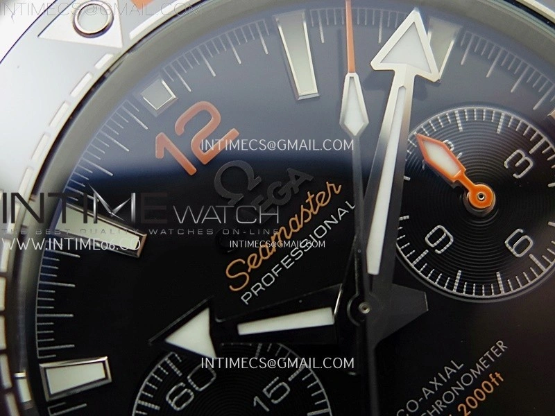 Planet Ocean Master Chronometer Black Orange Ceramic Bezel SS SCF 1:1 Best Edition Black Dial on SS Bracelet A9900