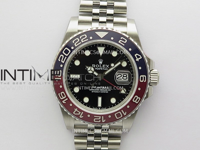 GMT-Master II 126710 BLRO Black Red V2 904L SS QF 1:1 Best Edition Black Dial On Jubilee Bracelet SH3285 CHS