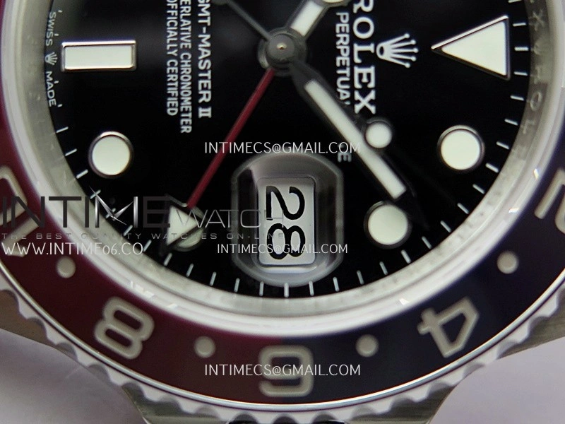GMT-Master II 126710 BLRO Black Red V2 904L SS QF 1:1 Best Edition Black Dial On Jubilee Bracelet SH3285 CHS