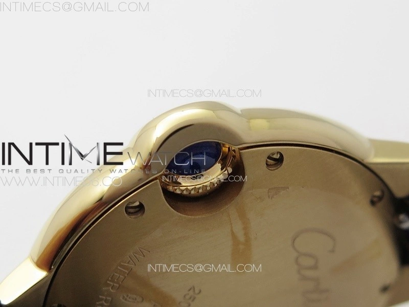 Ballon Bleu 33mm RG 3KF 1:1 Best Edition White Textured Dial on Brown Leather Strap A076