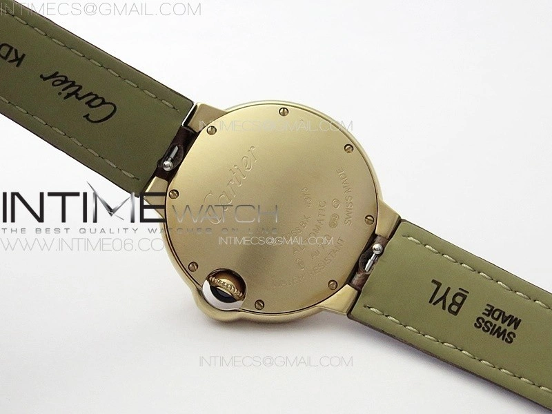 Ballon Bleu 33mm RG 3KF 1:1 Best Edition White Textured Dial on Brown Leather Strap A076