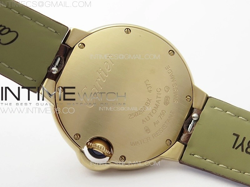 Ballon Bleu 33mm RG 3KF 1:1 Best Edition White Textured Dial on Brown Leather Strap A076