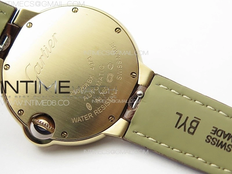 Ballon Bleu 33mm RG 3KF 1:1 Best Edition White Textured Dial on Brown Leather Strap A076