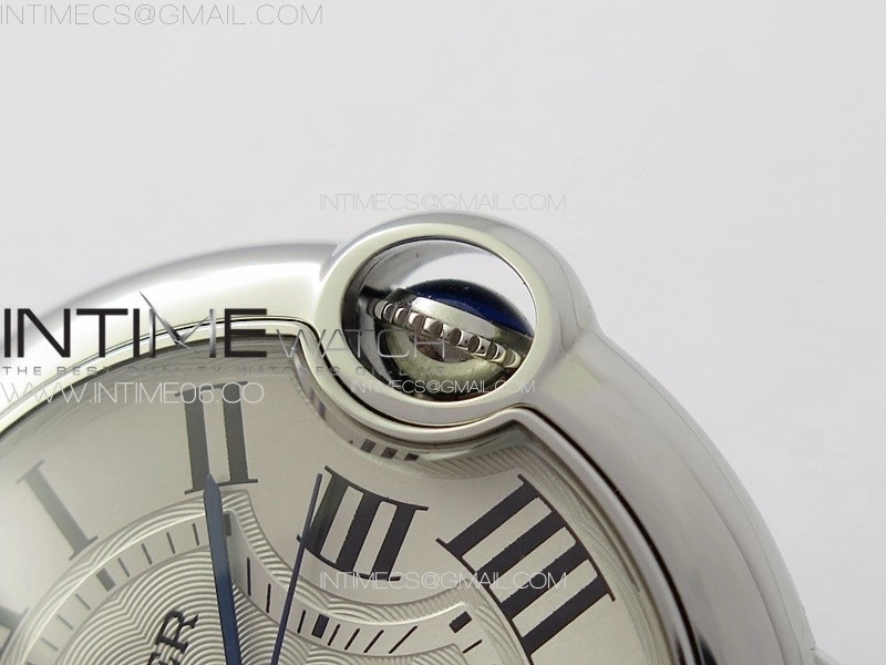 Ballon Bleu 36mm SS 3KF 1:1 Best Edition White Textured Dial on Black Leather Strap A076