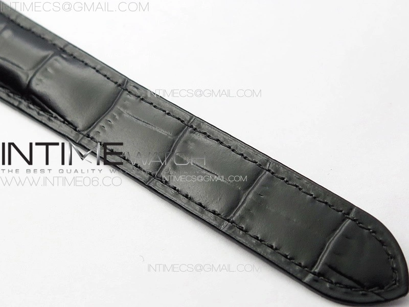 Ballon Bleu 36mm SS 3KF 1:1 Best Edition White Textured Dial on Black Leather Strap A076