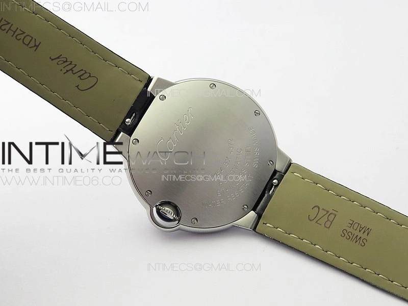 Ballon Bleu 36mm SS 3KF 1:1 Best Edition White Textured Dial on Black Leather Strap A076