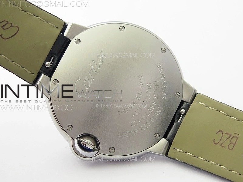 Ballon Bleu 36mm SS 3KF 1:1 Best Edition White Textured Dial on Black Leather Strap A076