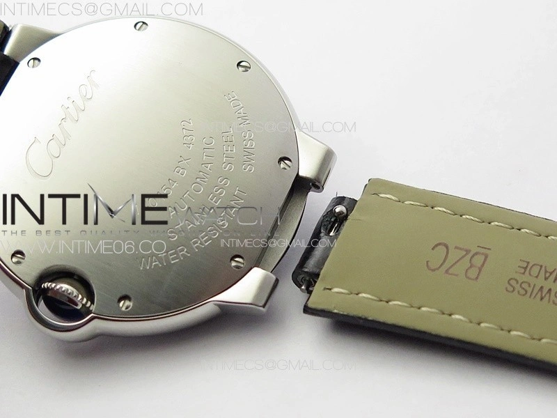 Ballon Bleu 36mm SS 3KF 1:1 Best Edition White Textured Dial on Black Leather Strap A076