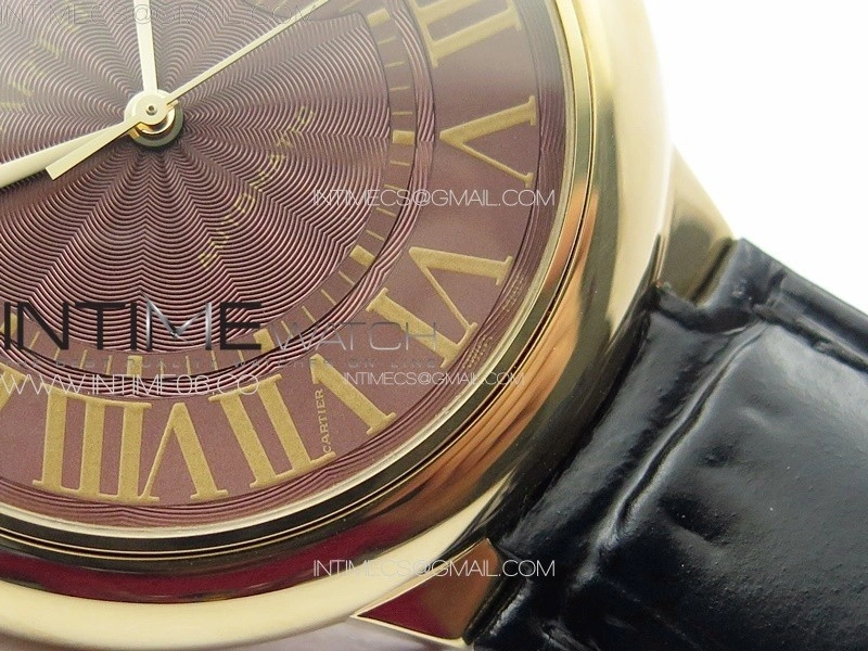 Ballon Bleu 42mm RG 3KF 1:1 Best Edition Brown Texture Dial on Brown Leather Strap A2824