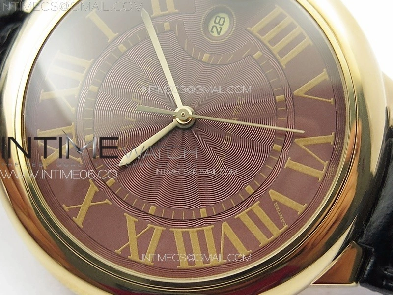 Ballon Bleu 42mm RG 3KF 1:1 Best Edition Brown Texture Dial on Brown Leather Strap A2824