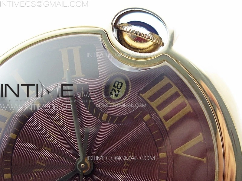 Ballon Bleu 42mm RG 3KF 1:1 Best Edition Brown Texture Dial on Brown Leather Strap A2824