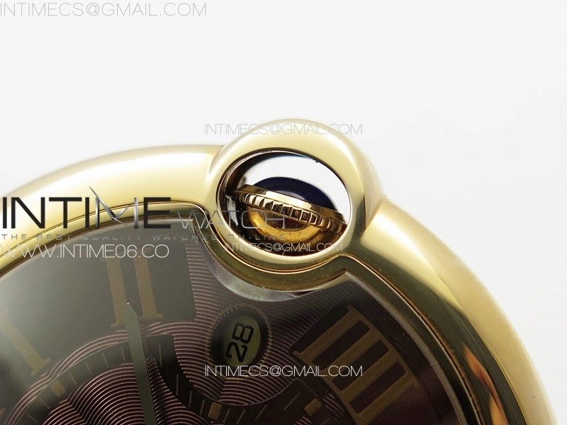 Ballon Bleu 42mm RG 3KF 1:1 Best Edition Brown Texture Dial on Brown Leather Strap A2824