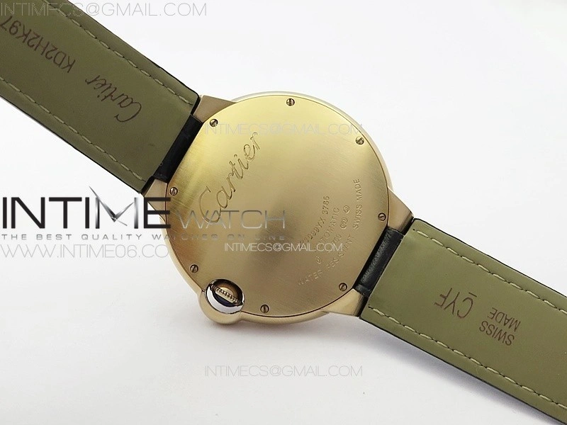 Ballon Bleu 42mm RG 3KF 1:1 Best Edition Brown Texture Dial on Brown Leather Strap A2824
