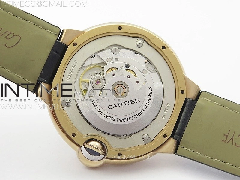 Ballon Bleu 42mm RG 3KF 1:1 Best Edition Brown Texture Dial on Brown Leather Strap A2824